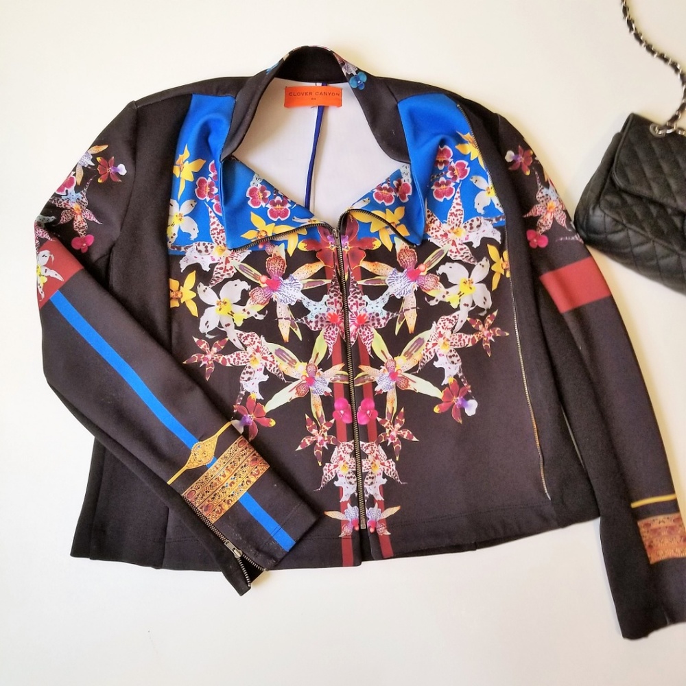 Clover Canyon neoprene floral moto jacket - Picture 5 of 8